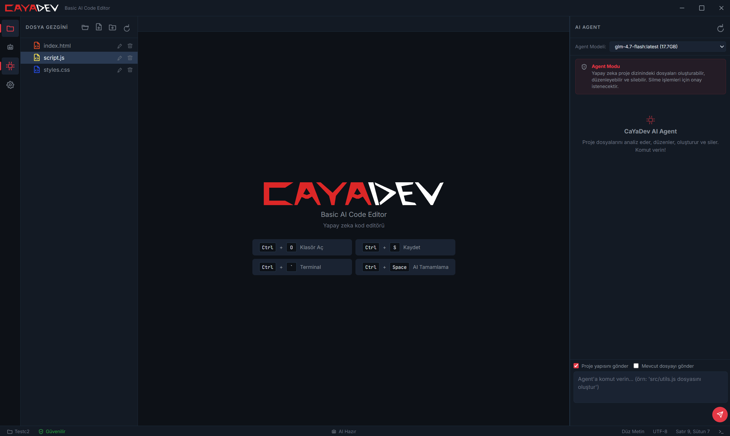 CaYa Editor — Basic AI Code Editor